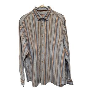 Tommy Bahama Denim blue stripe long sleeve button shirt.  Men's large.